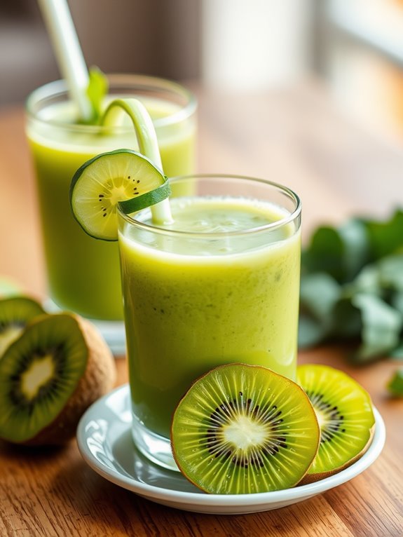 refreshing kiwi cucumber smoothie