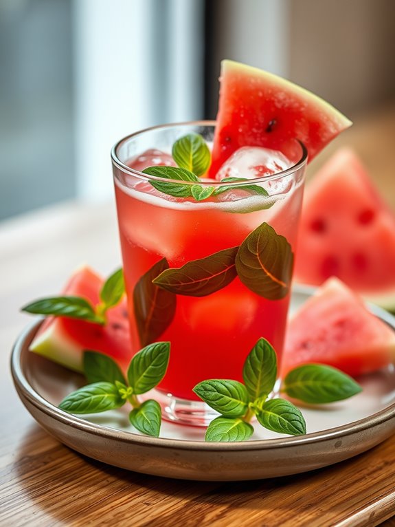 refreshing watermelon basil drink