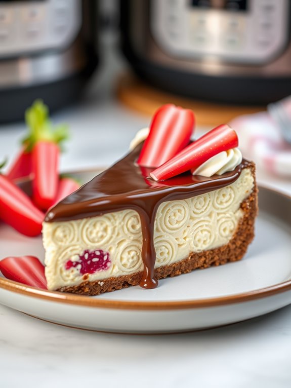 rhubarb cheesecake with chocolate