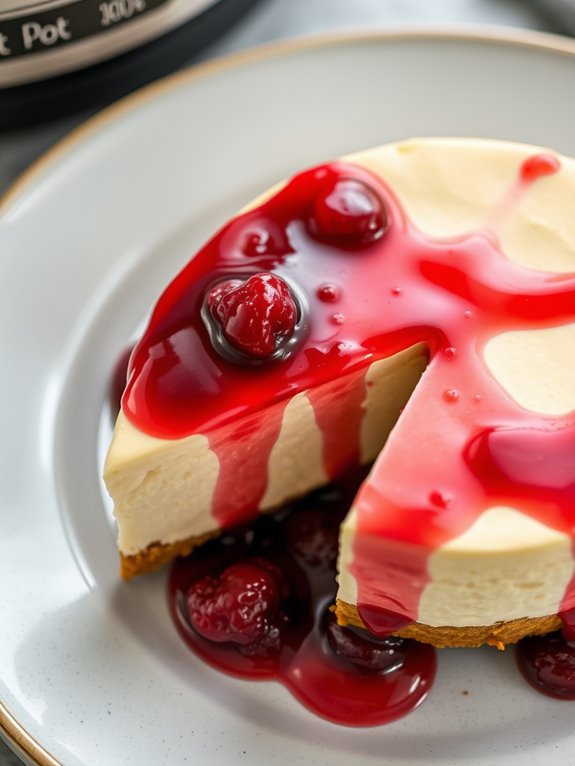 rhubarb cheesecake with compote