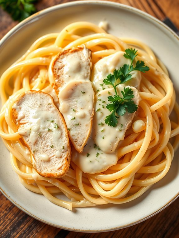 rich pasta with chicken