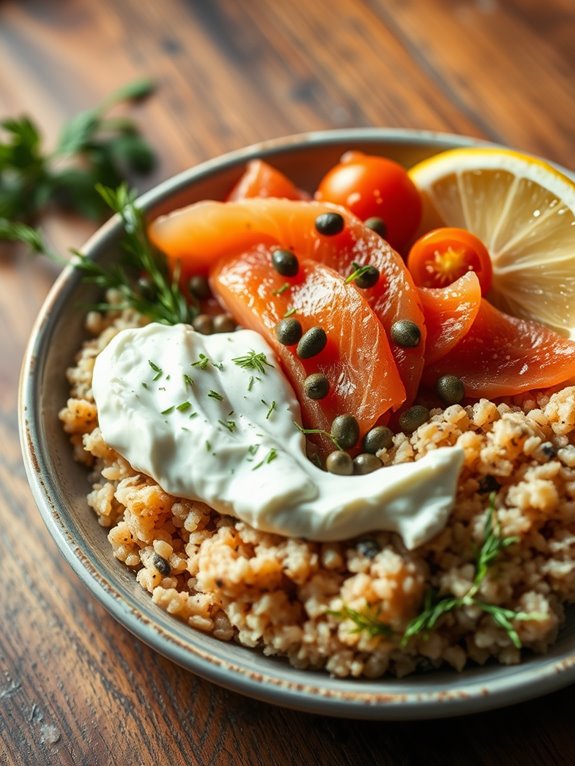 salmon and cream cheese bowl