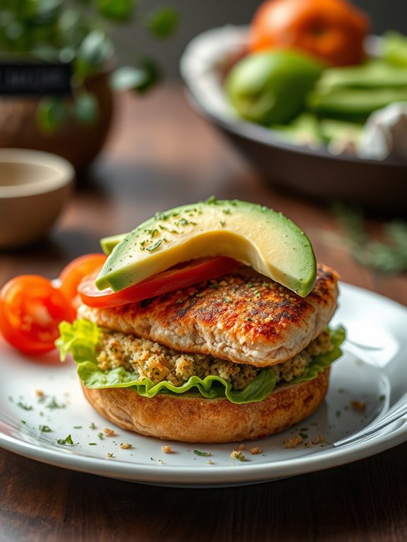 salmon burger with dill