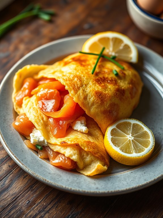 salmon cream cheese omelet