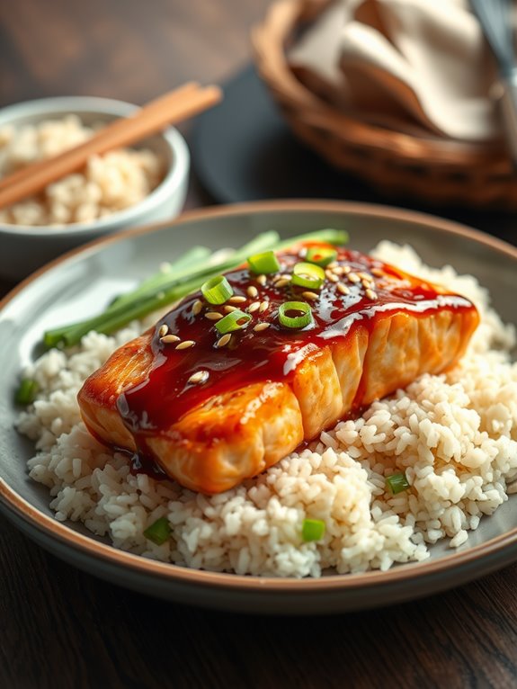 salmon glazed with teriyaki