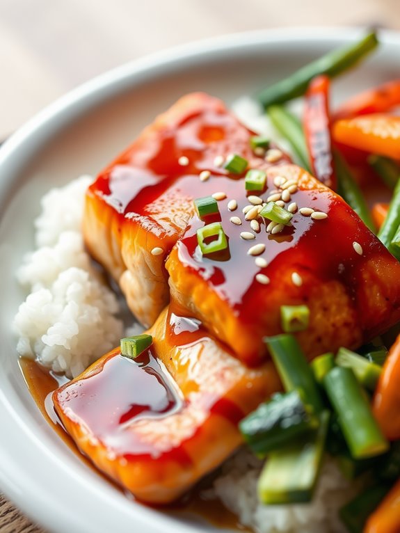 salmon glazed with teriyaki