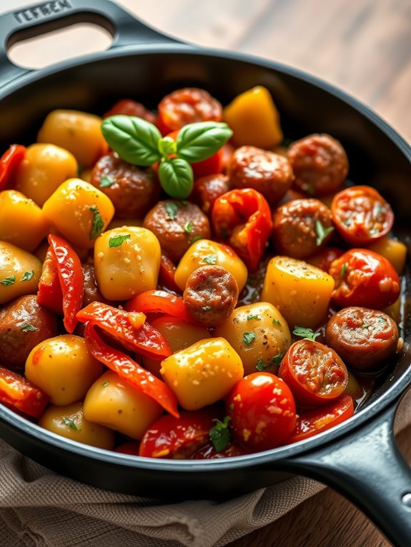 sausage and peppers gnocchi