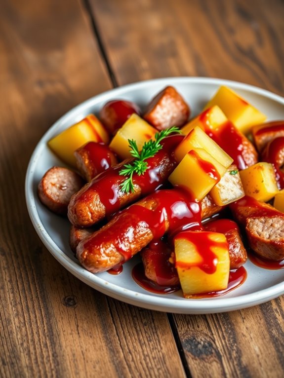 sausage pineapple bbq appetizer