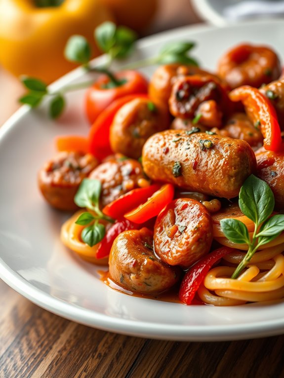 sausage saut ed with peppers