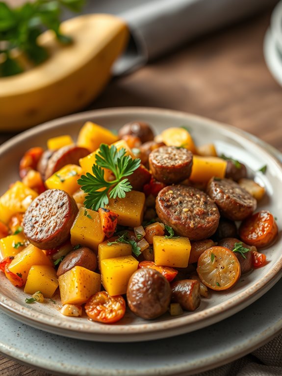 saut ed squash and sausage