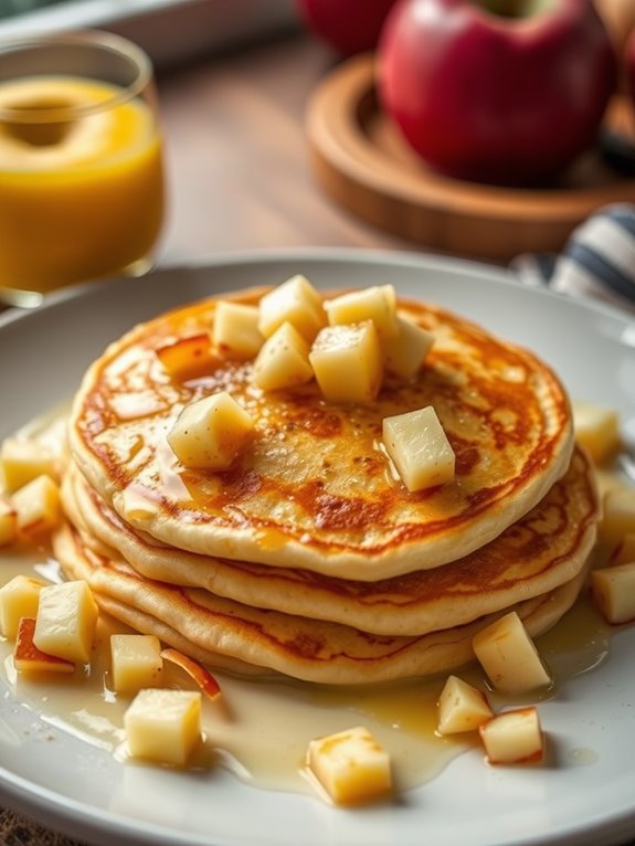 savory apple cheddar pancakes