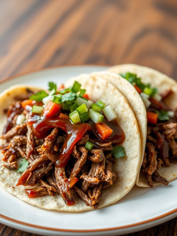 savory bbq beef tacos