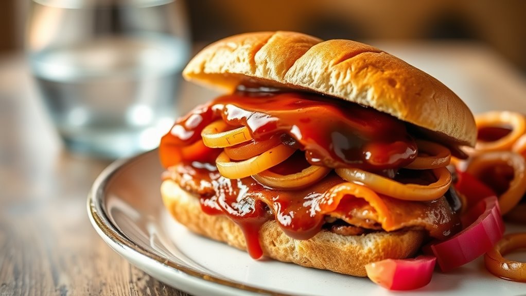 savory bbq ham sandwiches