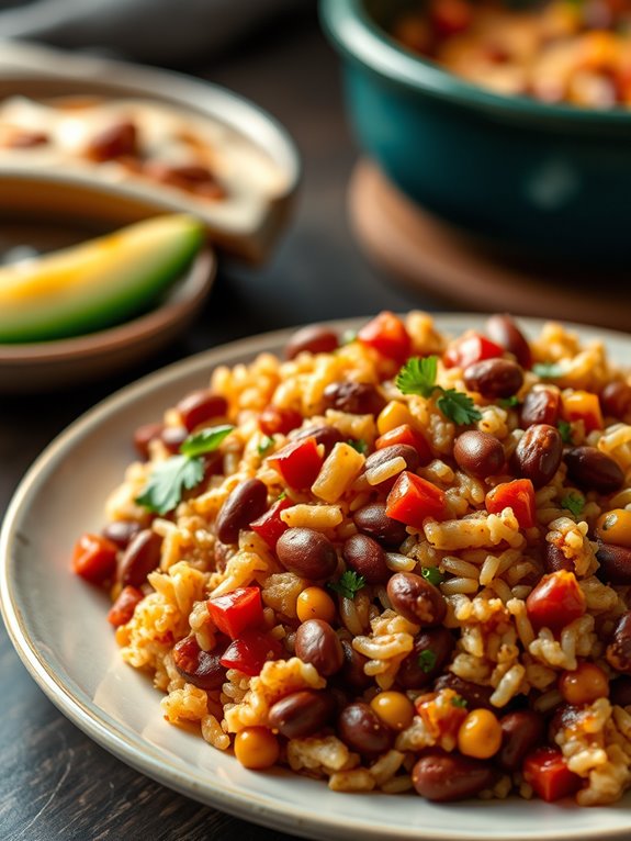 savory bean and rice casserole