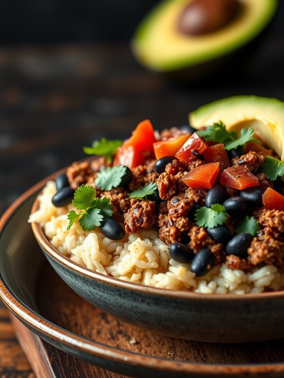 savory beef and beans