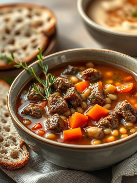 savory beef barley soup