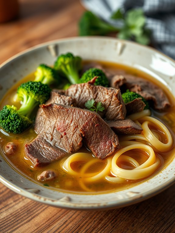 savory beef broccoli soup