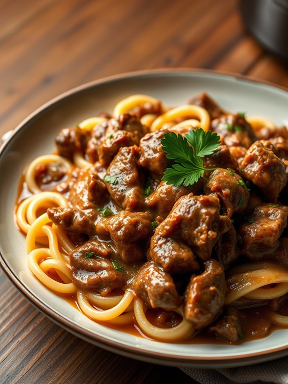 savory beef stroganoff recipe