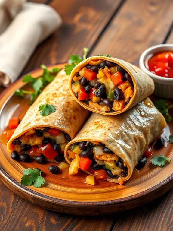 savory black bean burritos