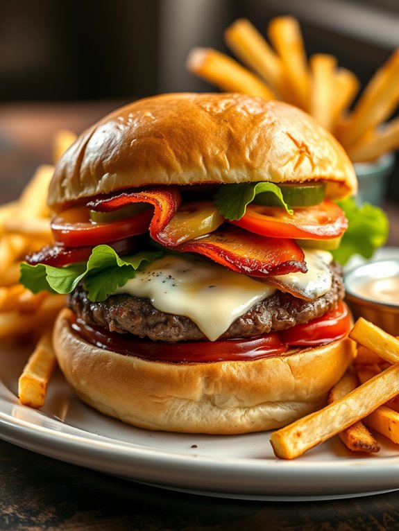 savory blue cheese burger