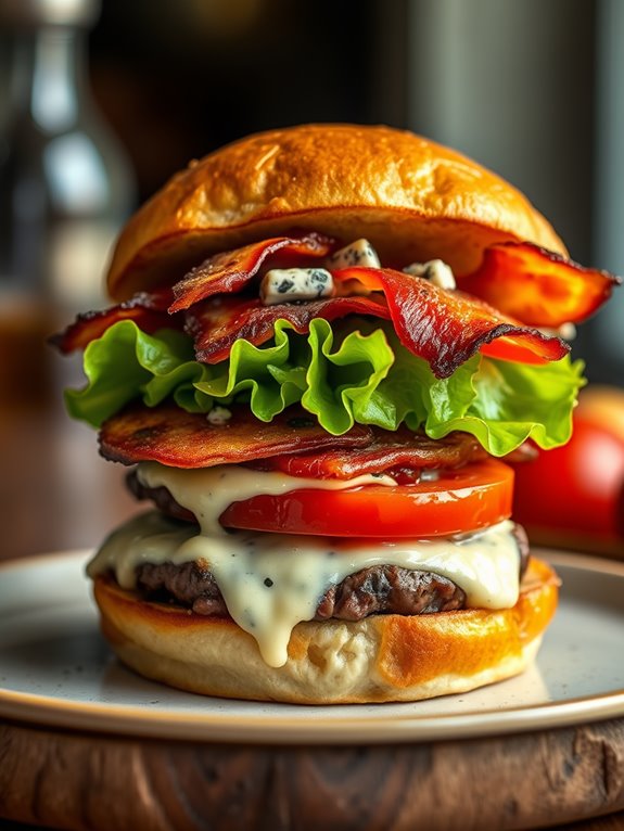 savory blue cheese burger