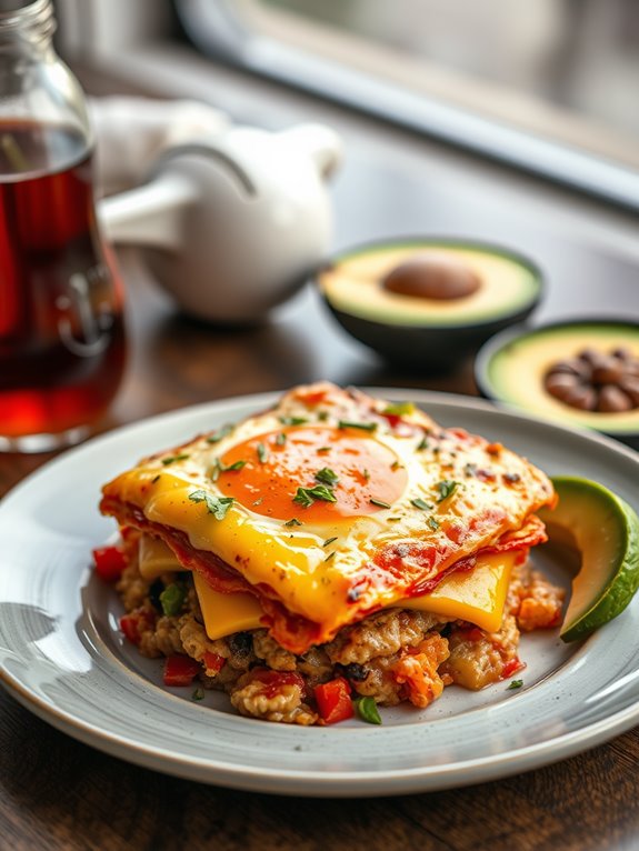 savory breakfast burger bake