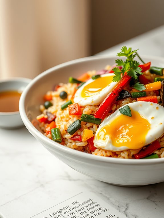 savory breakfast rice bowl