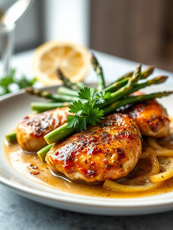 savory chicken with asparagus