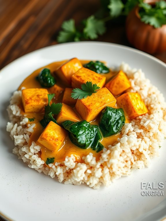 savory curry with tofu