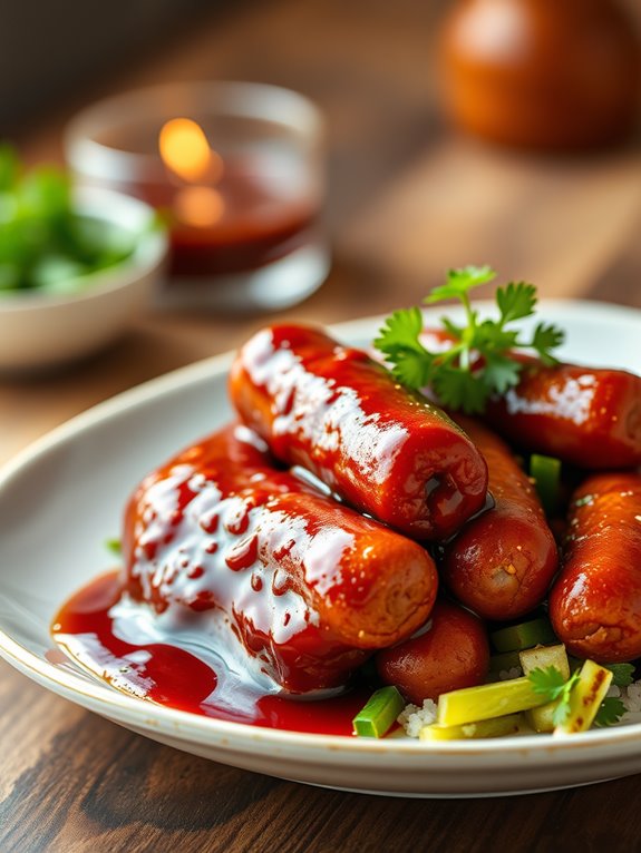 savory flavorful bbq sausages