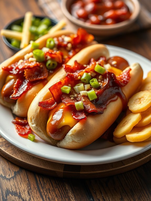 savory grilled bacon hotdog