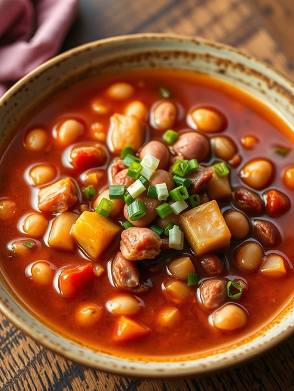 savory ham and beans