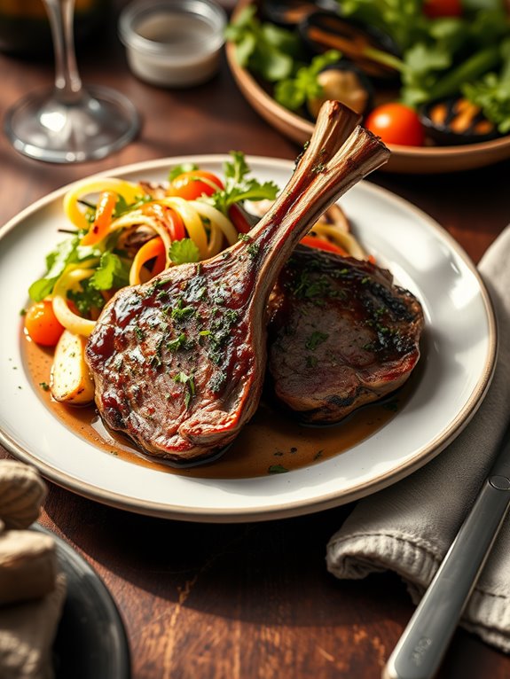 savory herb coated lamb chops