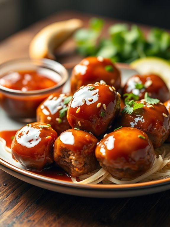 savory honey bbq meatballs