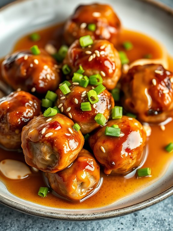 savory honey garlic meatballs