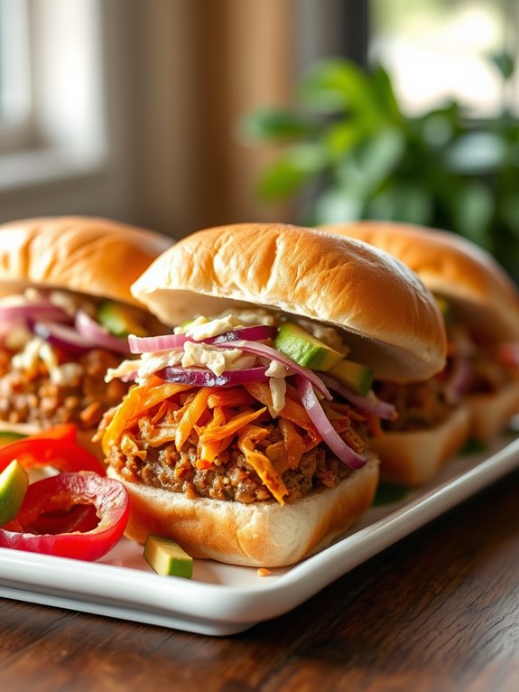 savory jackfruit sandwich sliders