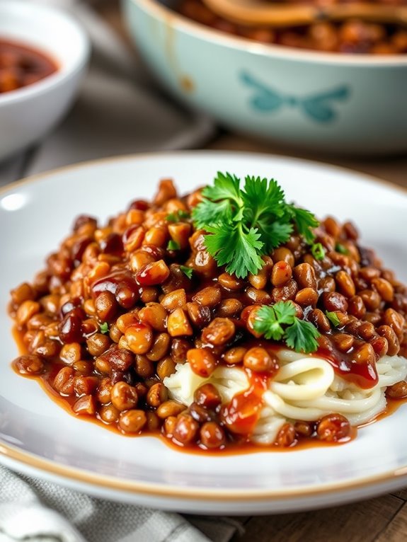 savory lentils with bbq