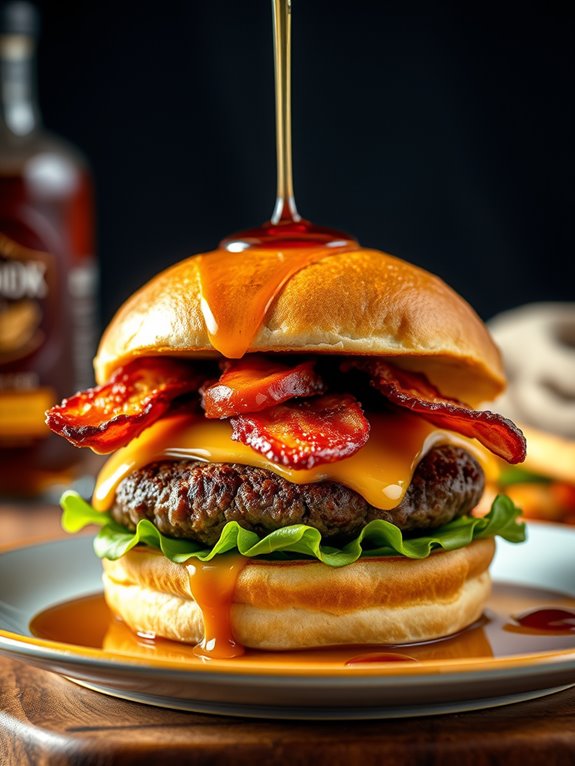 savory maple bacon burger