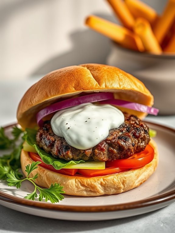 savory mediterranean lamb burger