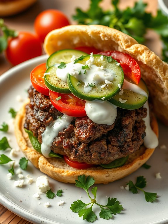 savory mediterranean lamb burger