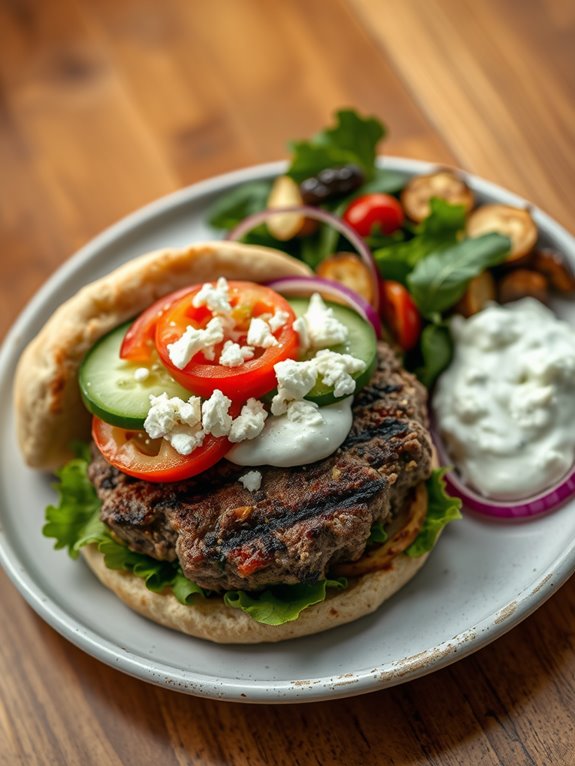 savory mediterranean lamb burger