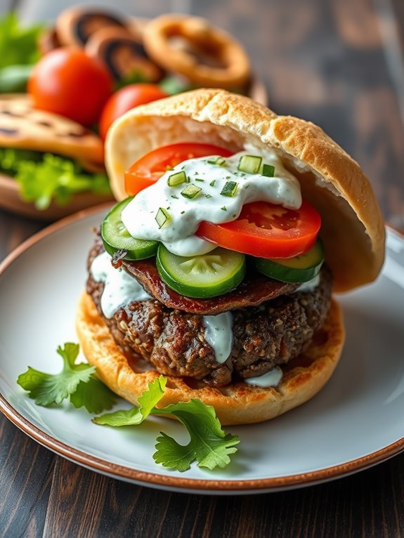 savory mediterranean lamb burger