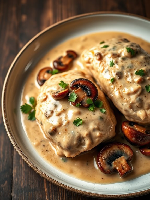 savory mushroom chicken dish