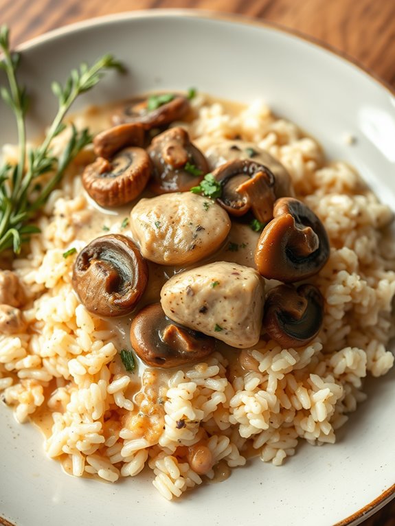 savory mushroom chicken dish