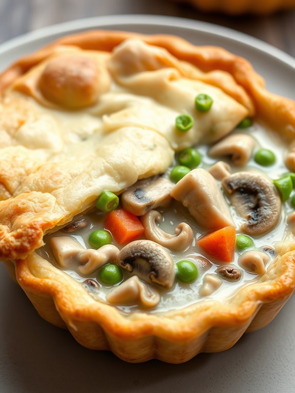 savory mushroom chicken pie