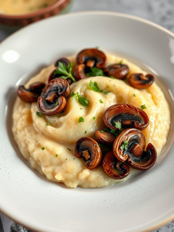 savory mushroom herb grits