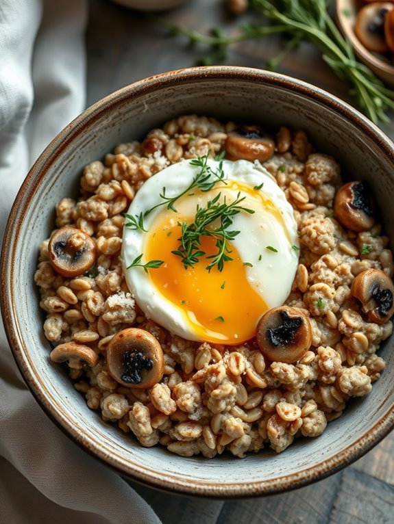 savory mushroom thyme oatmeal