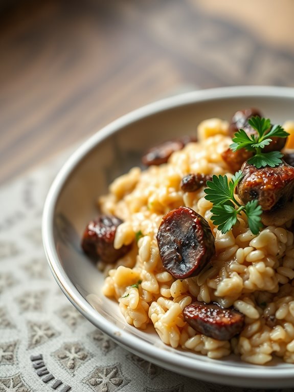 savory oxtail mushroom risotto