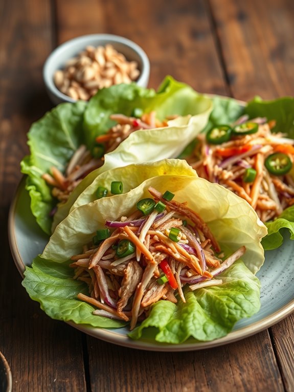 savory pork lettuce wraps