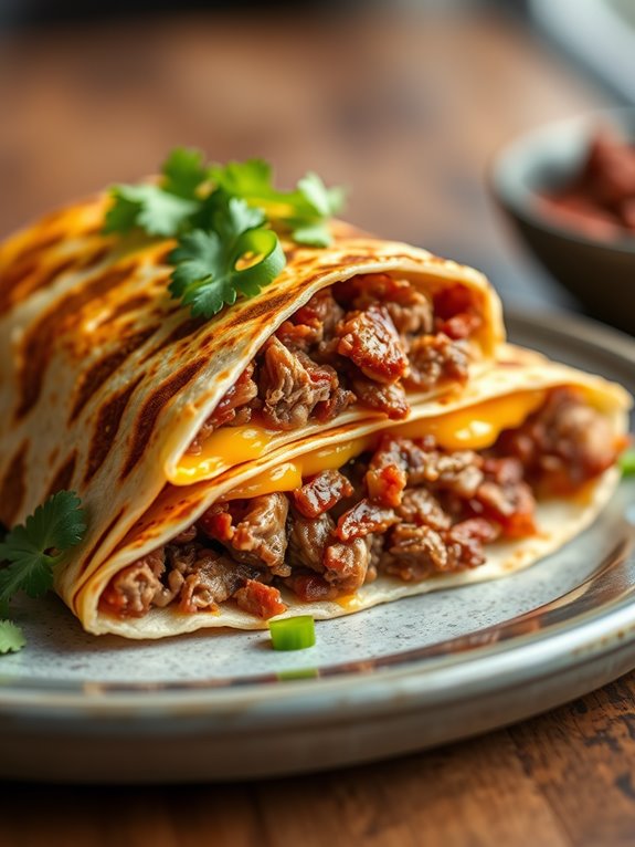 savory pulled pork quesadilla